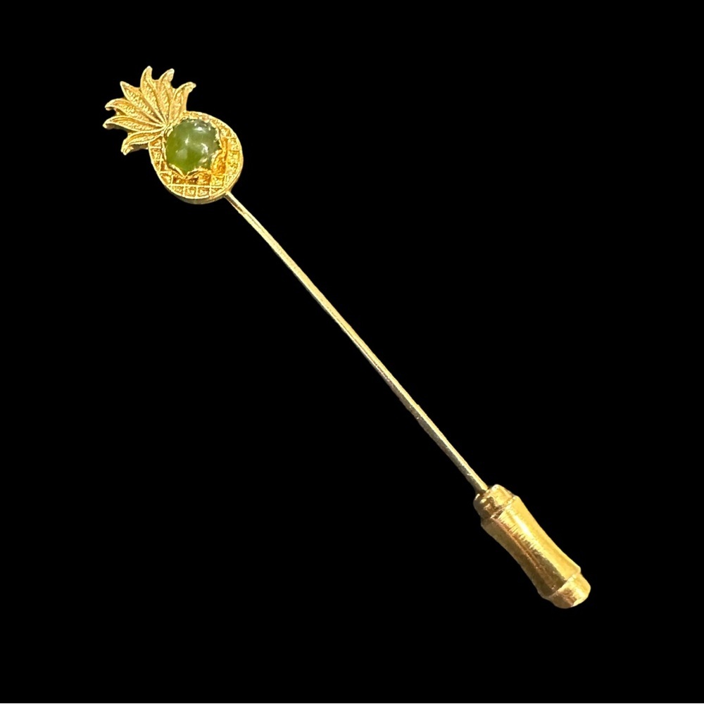 Vintage Pineapple Stick Pin Gold Tone